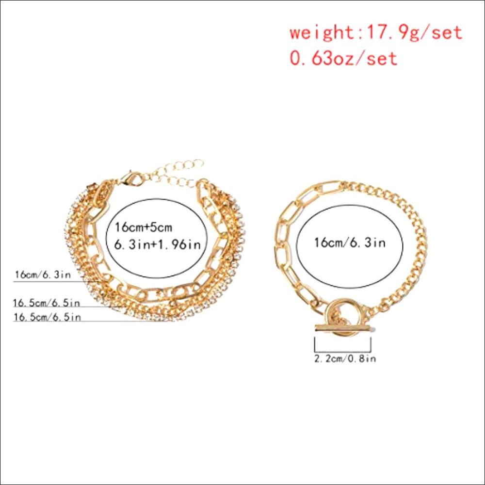 Gold-Plated Stackable Bracelet Set With Zirconia … - image 3